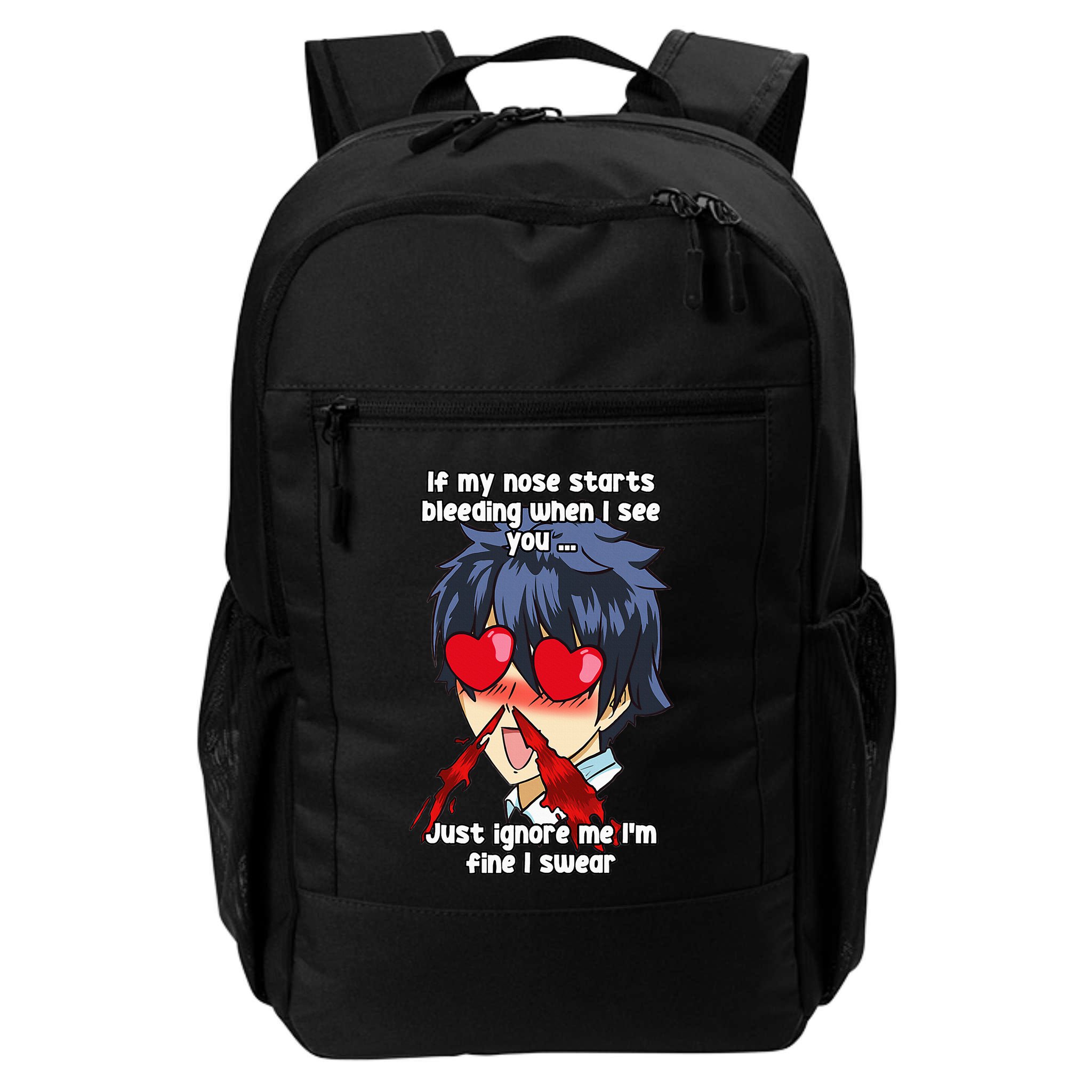 Funny Nose Bleed Anime Perv Simp Otaku Manga Anime Humor Backpack