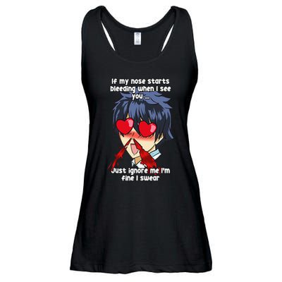 Funny Nose Bleed Anime Perv Simp Otaku Manga Anime Humor Ladies Essential Flowy Tank