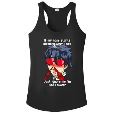 Funny Nose Bleed Anime Perv Simp Otaku Manga Anime Humor Ladies PosiCharge Competitor Racerback Tank