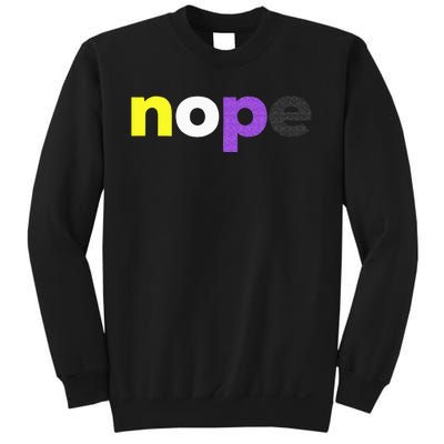 Funny Non Binary Pride Nope Nonbinary LGBTQ Enby Flag Sweatshirt