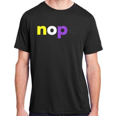 Funny Non Binary Pride Nope Nonbinary LGBTQ Enby Flag Adult ChromaSoft Performance T-Shirt