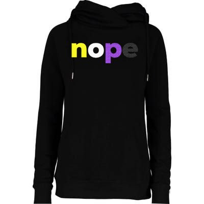 Funny Non Binary Pride Nope Nonbinary LGBTQ Enby Flag Womens Funnel Neck Pullover Hood