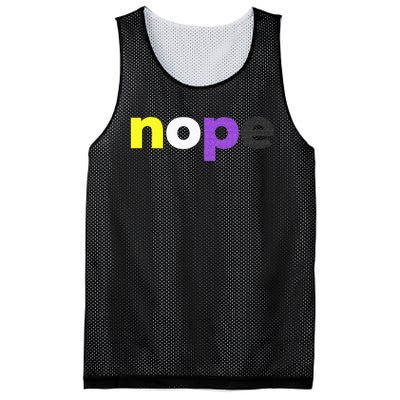 Funny Non Binary Pride Nope Nonbinary LGBTQ Enby Flag Mesh Reversible Basketball Jersey Tank