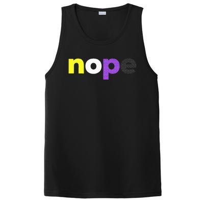 Funny Non Binary Pride Nope Nonbinary LGBTQ Enby Flag PosiCharge Competitor Tank