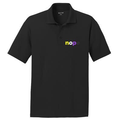 Funny Non Binary Pride Nope Nonbinary LGBTQ Enby Flag PosiCharge RacerMesh Polo