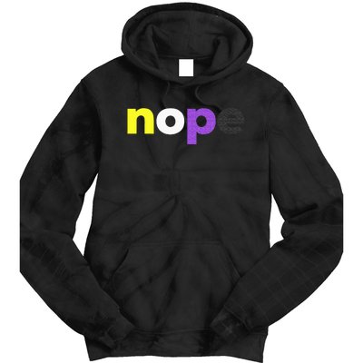 Funny Non Binary Pride Nope Nonbinary LGBTQ Enby Flag Tie Dye Hoodie