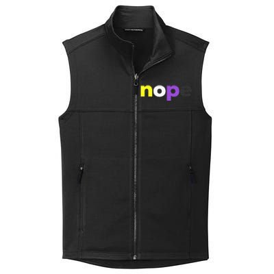 Funny Non Binary Pride Nope Nonbinary LGBTQ Enby Flag Collective Smooth Fleece Vest