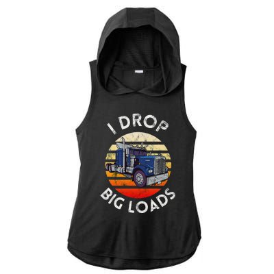 Funny  Novelty Big Rig Truck Drivers Trucker  Ladies PosiCharge Tri-Blend Wicking Draft Hoodie Tank