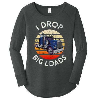 Funny  Novelty Big Rig Truck Drivers Trucker  Women's Perfect Tri Tunic Long Sleeve Shirt