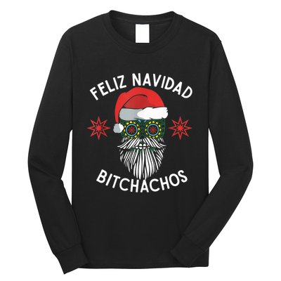 Feliz Navidad Bitchachos Funny Spanish Merry Christmas Skull TShirt Long Sleeve Shirt