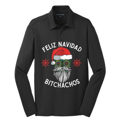 Feliz Navidad Bitchachos Funny Spanish Merry Christmas Skull TShirt Silk Touch Performance Long Sleeve Polo