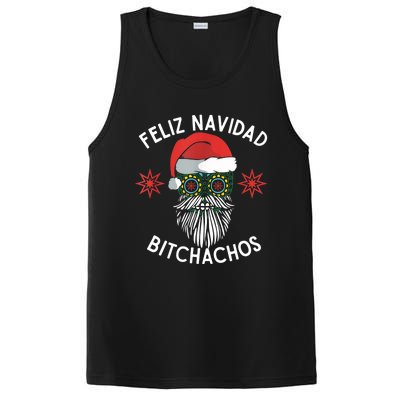 Feliz Navidad Bitchachos Funny Spanish Merry Christmas Skull TShirt PosiCharge Competitor Tank