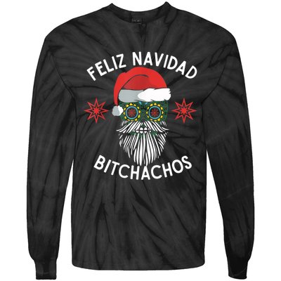 Feliz Navidad Bitchachos Funny Spanish Merry Christmas Skull TShirt Tie-Dye Long Sleeve Shirt