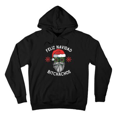 Feliz Navidad Bitchachos Funny Spanish Merry Christmas Skull TShirt Tall Hoodie