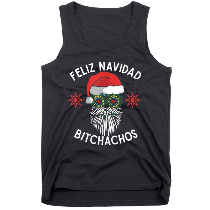 Feliz Navidad Bitchachos Funny Spanish Merry Christmas Skull TShirt Tank Top