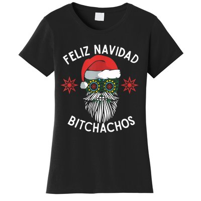 Feliz Navidad Bitchachos Funny Spanish Merry Christmas Skull TShirt Women's T-Shirt