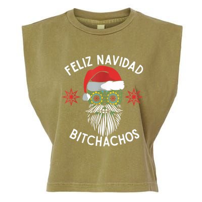 Feliz Navidad Bitchachos Funny Spanish Merry Christmas Skull TShirt Garment-Dyed Women's Muscle Tee