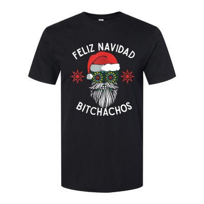 Feliz Navidad Bitchachos Funny Spanish Merry Christmas Skull TShirt Softstyle CVC T-Shirt