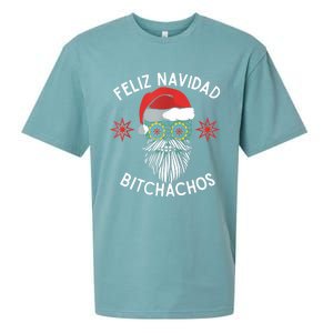 Feliz Navidad Bitchachos Funny Spanish Merry Christmas Skull TShirt Sueded Cloud Jersey T-Shirt