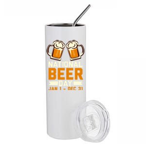 Funny National Beer Day Craft Beer Lover Day Ing Gift Meaningful Gift Stainless Steel Tumbler