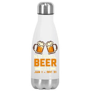 Funny National Beer Day Craft Beer Lover Day Ing Gift Meaningful Gift Stainless Steel Insulated Water Bottle