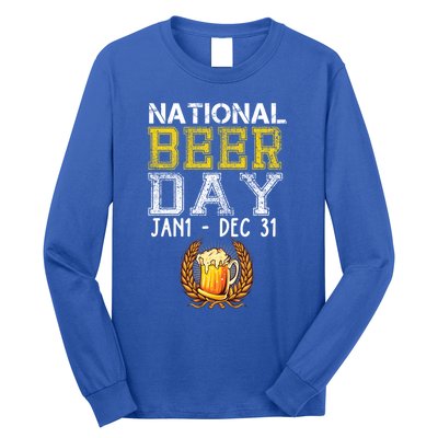 Funny National Beer Day January 1 To December 31 Cool Gift Long Sleeve Shirt