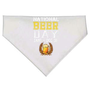 Funny National Beer Day January 1 To December 31 Cool Gift USA-Made Doggie Bandana