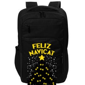 Feliz Navicat Black Cat Christmas Tree Fun Mexican Xmas Gift Funny Gift Impact Tech Backpack