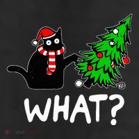 Funny Naughty Black Cat Pushing Christmas Tree Over Cat What 11oz C Handle Ceramic Mug