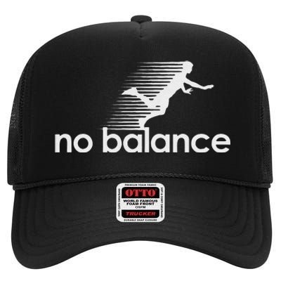 Funny No Balance New Balance Funny High Crown Mesh Back Trucker Hat