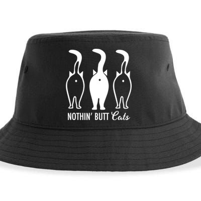 Funny Nothin' Butt Cats Butthole Cat Lover TShirt Sustainable Bucket Hat
