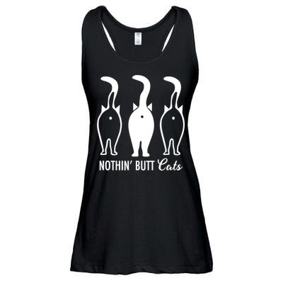 Funny Nothin' Butt Cats Butthole Cat Lover TShirt Ladies Essential Flowy Tank