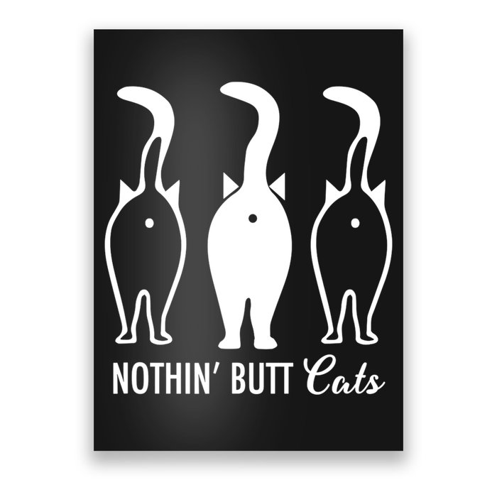 Funny Nothin' Butt Cats Butthole Cat Lover TShirt Poster