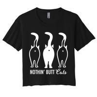 Funny Nothin' Butt Cats Butthole Cat Lover TShirt Crop Top
