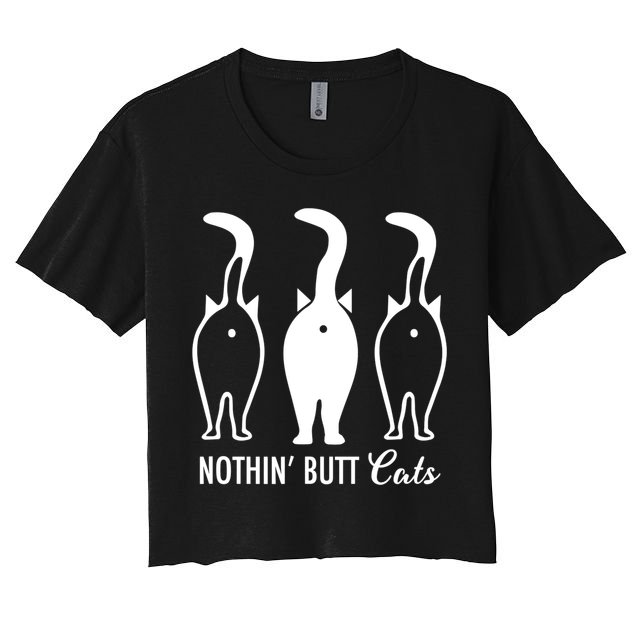 Funny Nothin' Butt Cats Butthole Cat Lover TShirt Crop Top