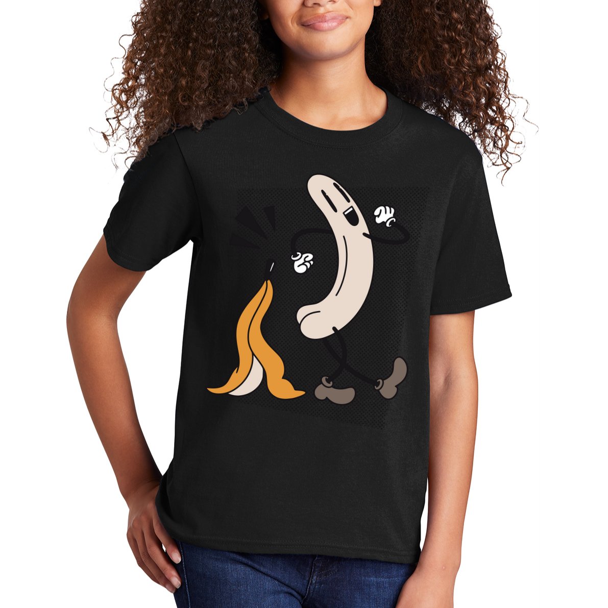 Funny Naked Banana Retro Cartoon 1 Kids T-Shirt