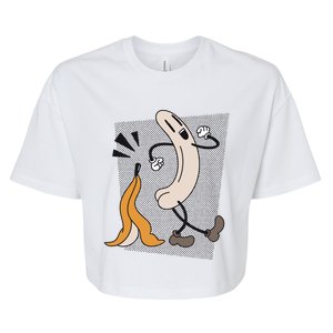 Funny Naked Banana Retro Cartoon 1 Bella+Canvas Jersey Crop Tee