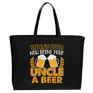 Funny Now Bring Your Uncle A Beer Design Cotton Canvas Jumbo Tote