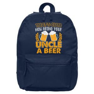 Funny Now Bring Your Uncle A Beer Design 16 in Basic Backpack