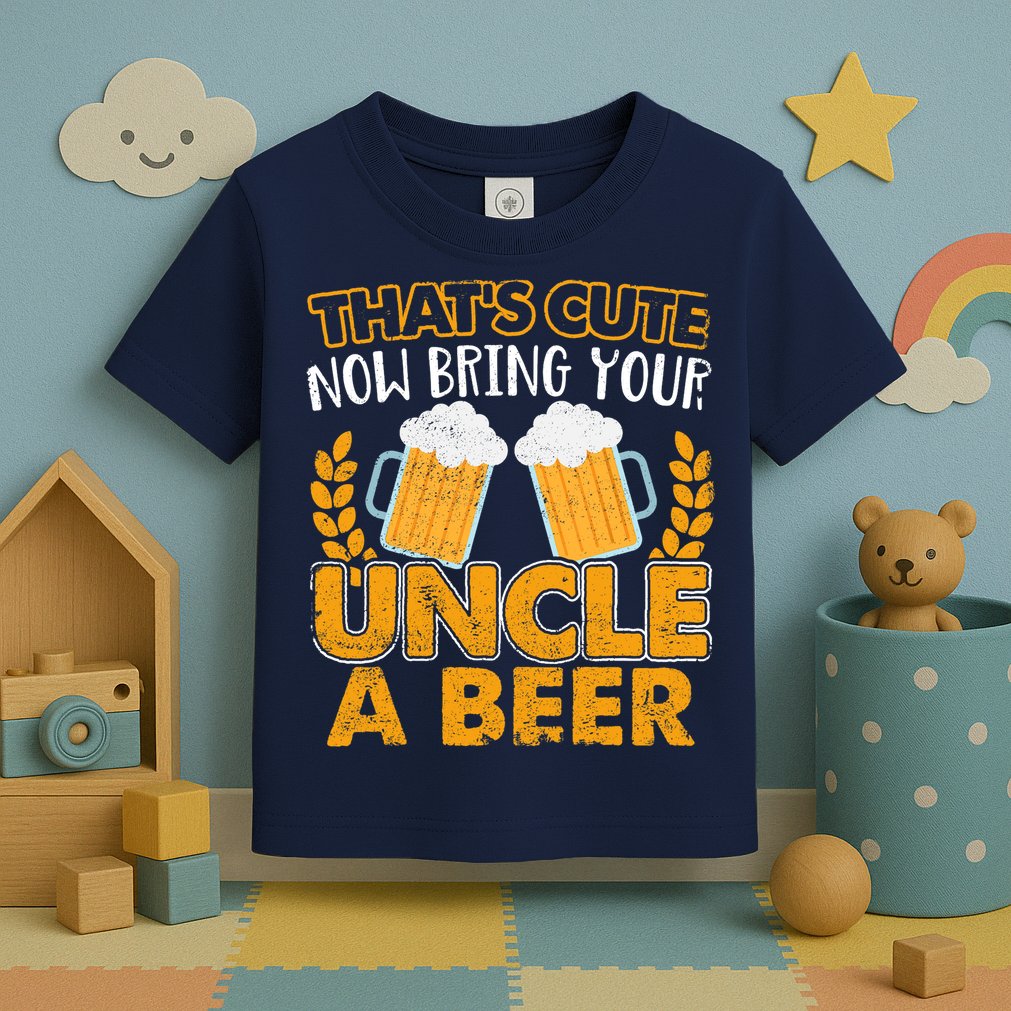 Funny Now Bring Your Uncle A Beer Design Toddler T-Shirt