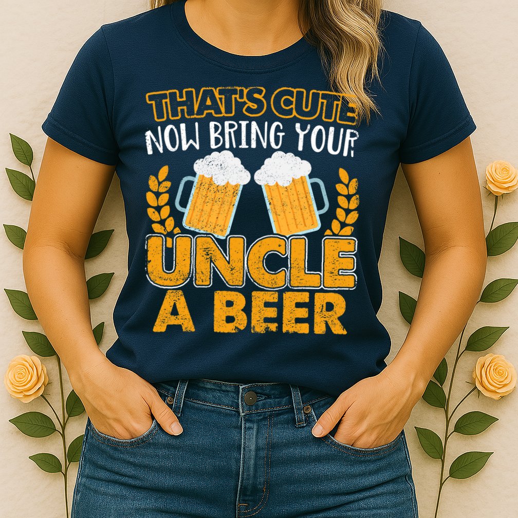 Funny Now Bring Your Uncle A Beer Design Womens T-Shirt