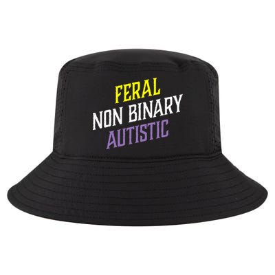 Feral Non Binary Autistic Meme Enby Pride Cool Comfort Performance Bucket Hat