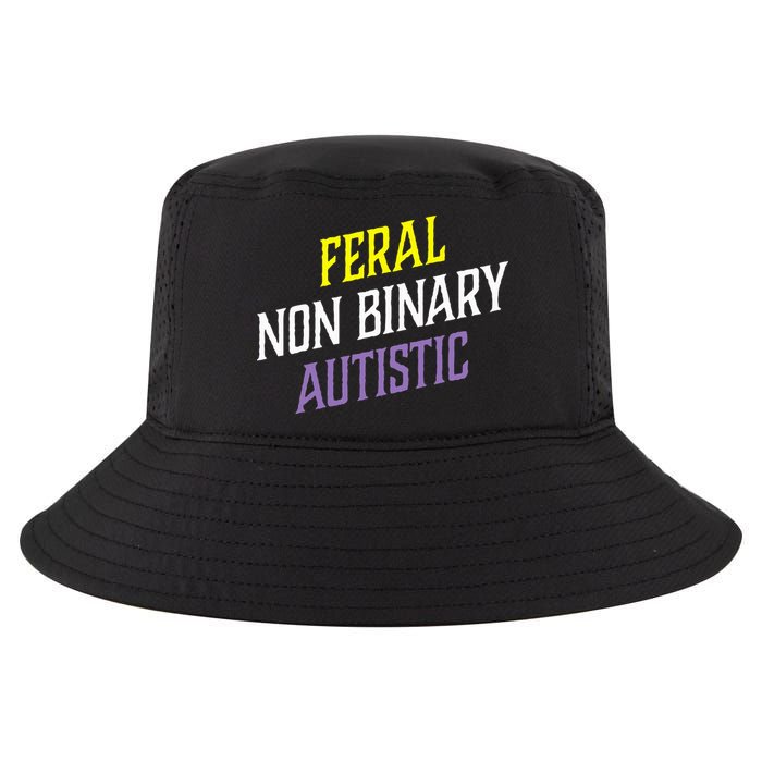 Feral Non Binary Autistic Meme Enby Pride Cool Comfort Performance Bucket Hat