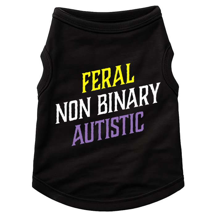 Feral Non Binary Autistic Meme Enby Pride Doggie Tank