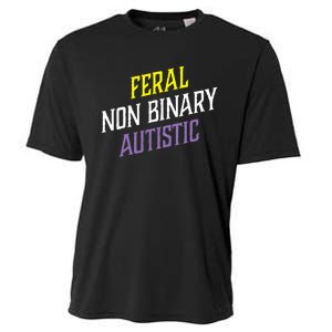 Feral Non Binary Autistic Meme Enby Pride Cooling Performance Crew T-Shirt