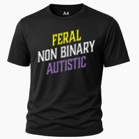 Feral Non Binary Autistic Meme Enby Pride Cooling Performance Crew T-Shirt