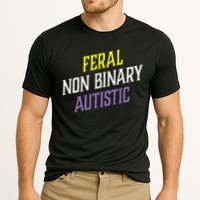 Feral Non Binary Autistic Meme Enby Pride Cooling Performance Crew T-Shirt