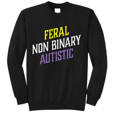 Feral Non Binary Autistic Meme Enby Pride Sweatshirt