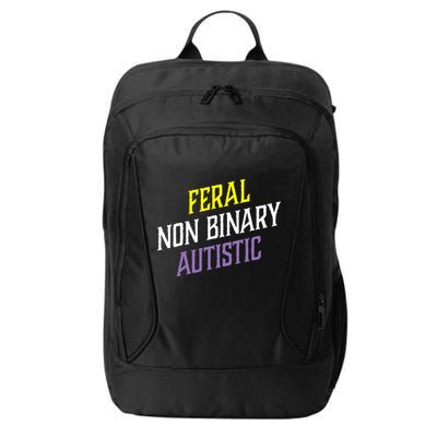 Feral Non Binary Autistic Meme Enby Pride City Backpack