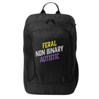 Feral Non Binary Autistic Meme Enby Pride City Backpack
